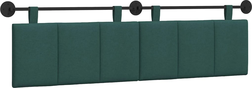 vidaXL Cap de pat suspendat Verde închis 190 x 55 x 5 cm țesătură