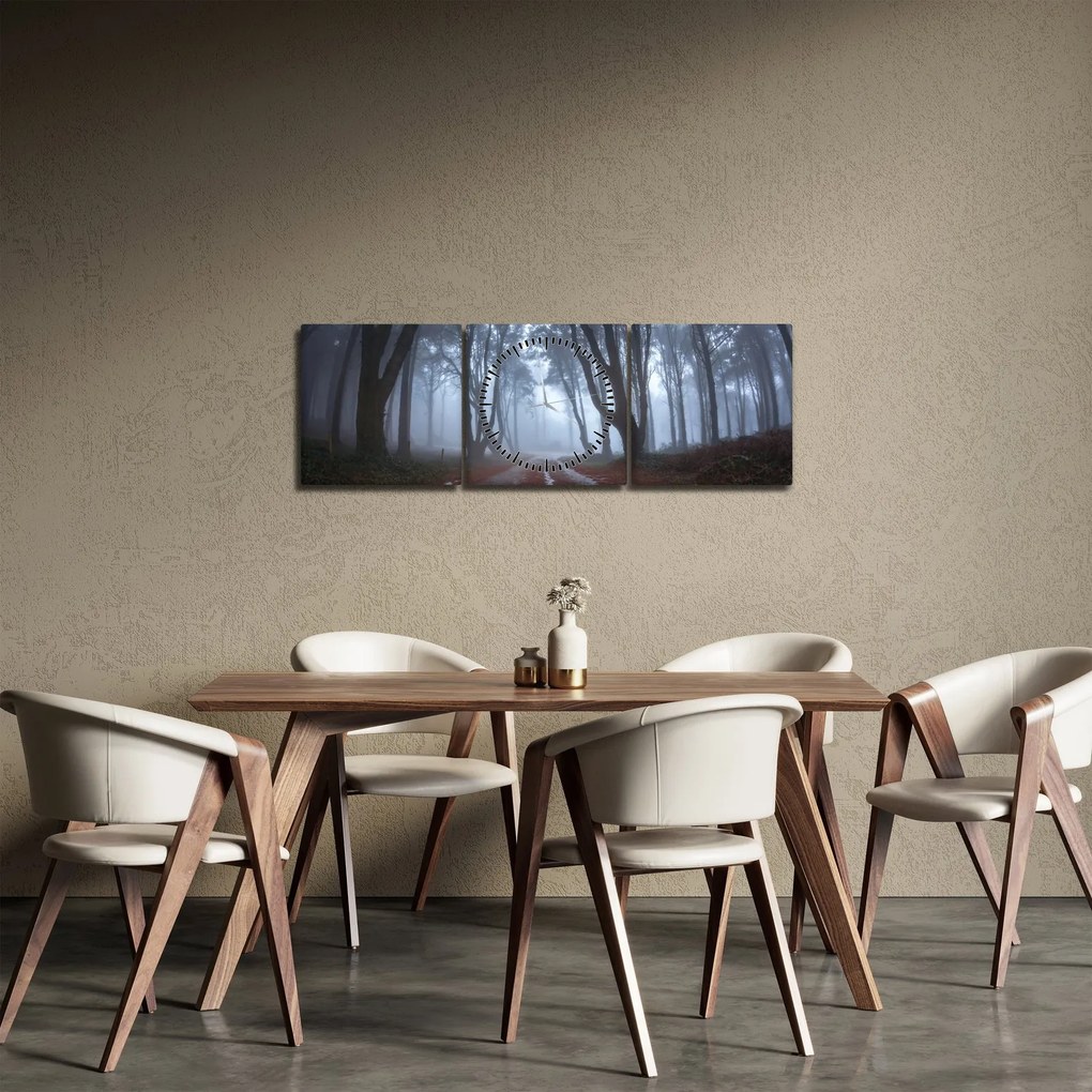 Tablou - Zi cu ploaie (cu ceas) (90x30 cm)