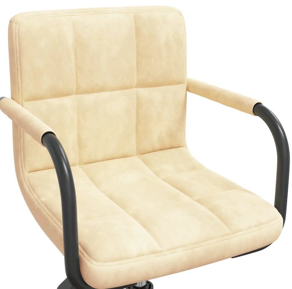 Scaun de birou pivotant, crem, catifea 1, Crem