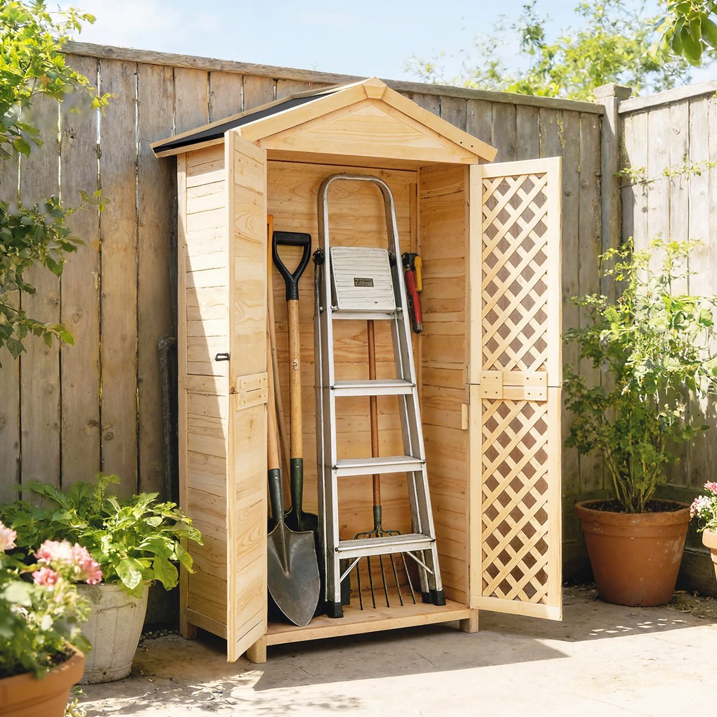 Outsunny Dulap de Exterior: Căsuță de Grădină cu Ușă Ventilată și Kit Anti-Răsturnare. | Aosom Romania