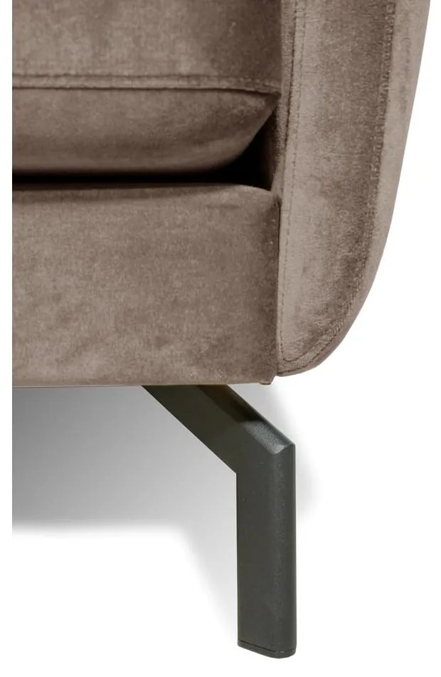 Colțar maro/bej din catifea (cu șezlong pe partea stângă ) Magic - Scandic