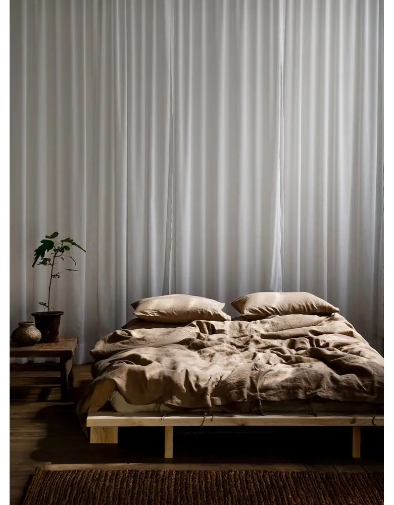 Pat matrimonial din lemn masiv de pin cu somieră 180x200 cm Japan – Karup Design