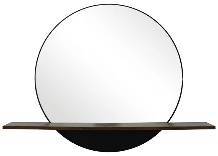 Oglinda cu raft Salmin, Pako World, Negru, 80x10x60 cm
