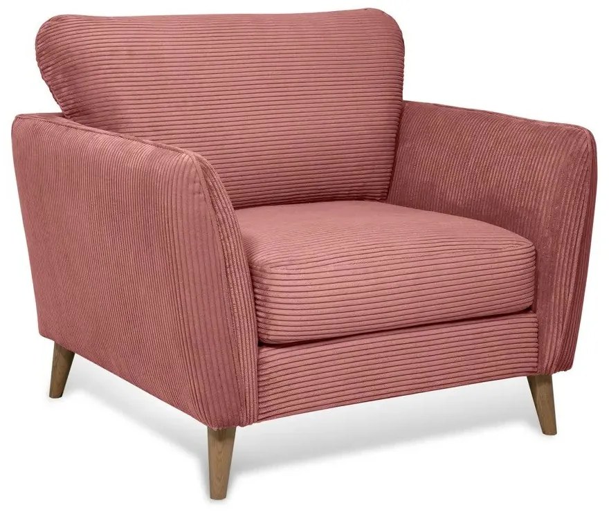 Fotoliu roz cu tapițerie din catifea reiată Paris – Scandic