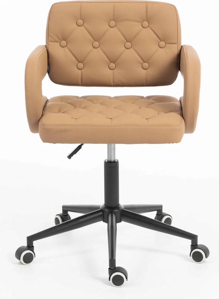 HR8403K Scaun Caramel Piele Ecologica Premium Soft cu Bază Neagră