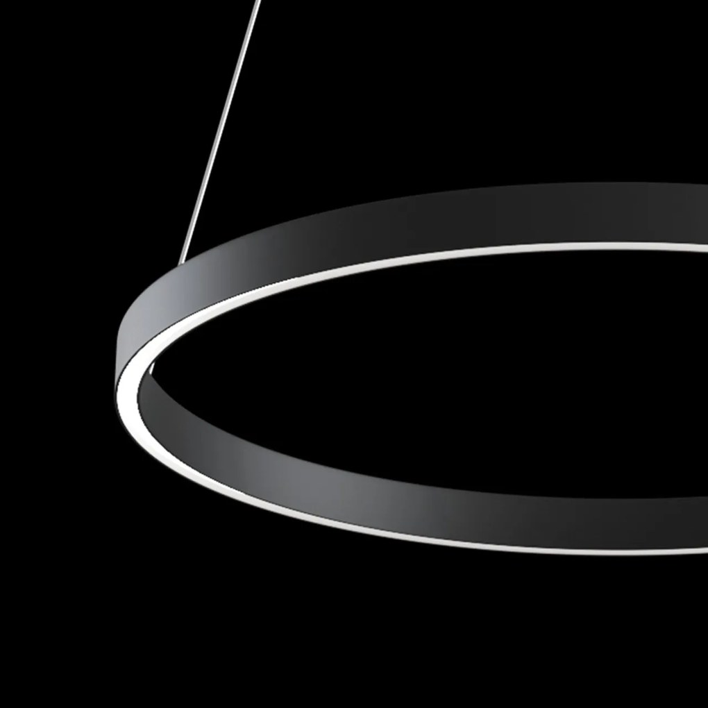 Lustra suspendata LED design tehnic, diametru:60cm, Rim negru MYMOD058PL-L32B4K