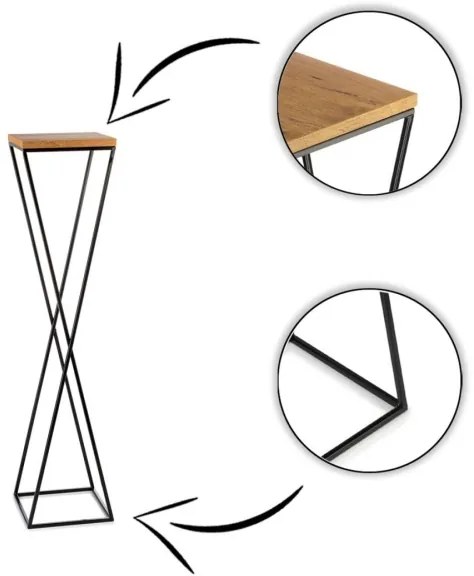 Suport de flori LOFT 100x24 cm negru/maro