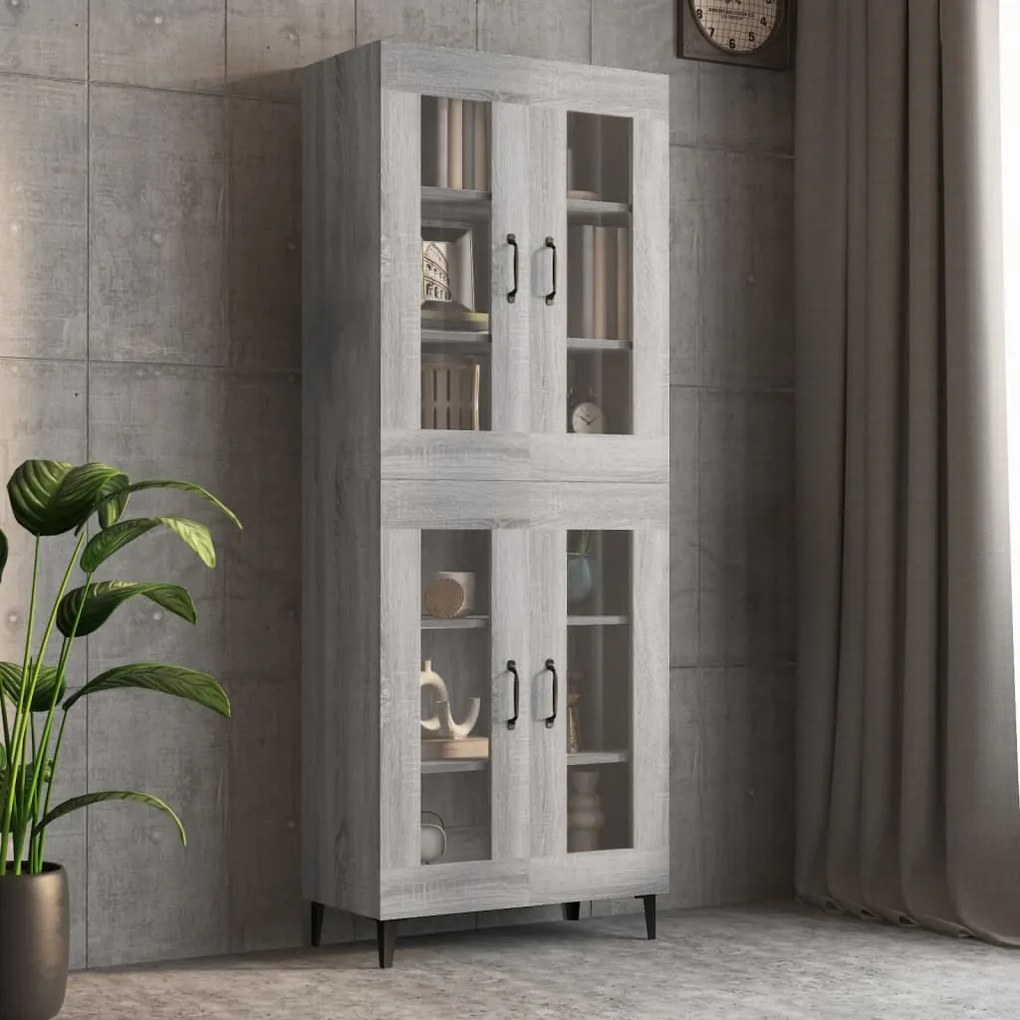 Dulap de perete suspendat, gri sonoma, 69,5x34x90 cm 1, sonoma gri