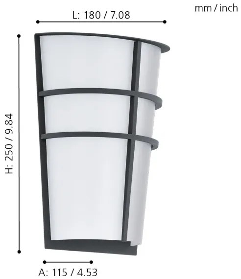 Eglo 94138 - Aplică de perete LED pentru exterior BREGANZO 2xLED/2,5W/230V IP44