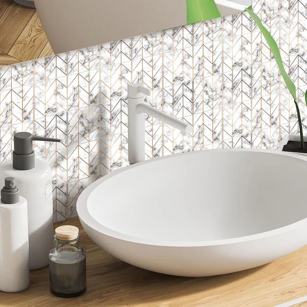 Autocolante pentru gresie 9 buc. 20x20 cm Marble – Ambiance