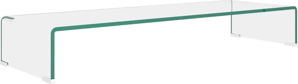 vidaXL Stand TV/Suport monitor sticlă transparentă 90x30x13 cm