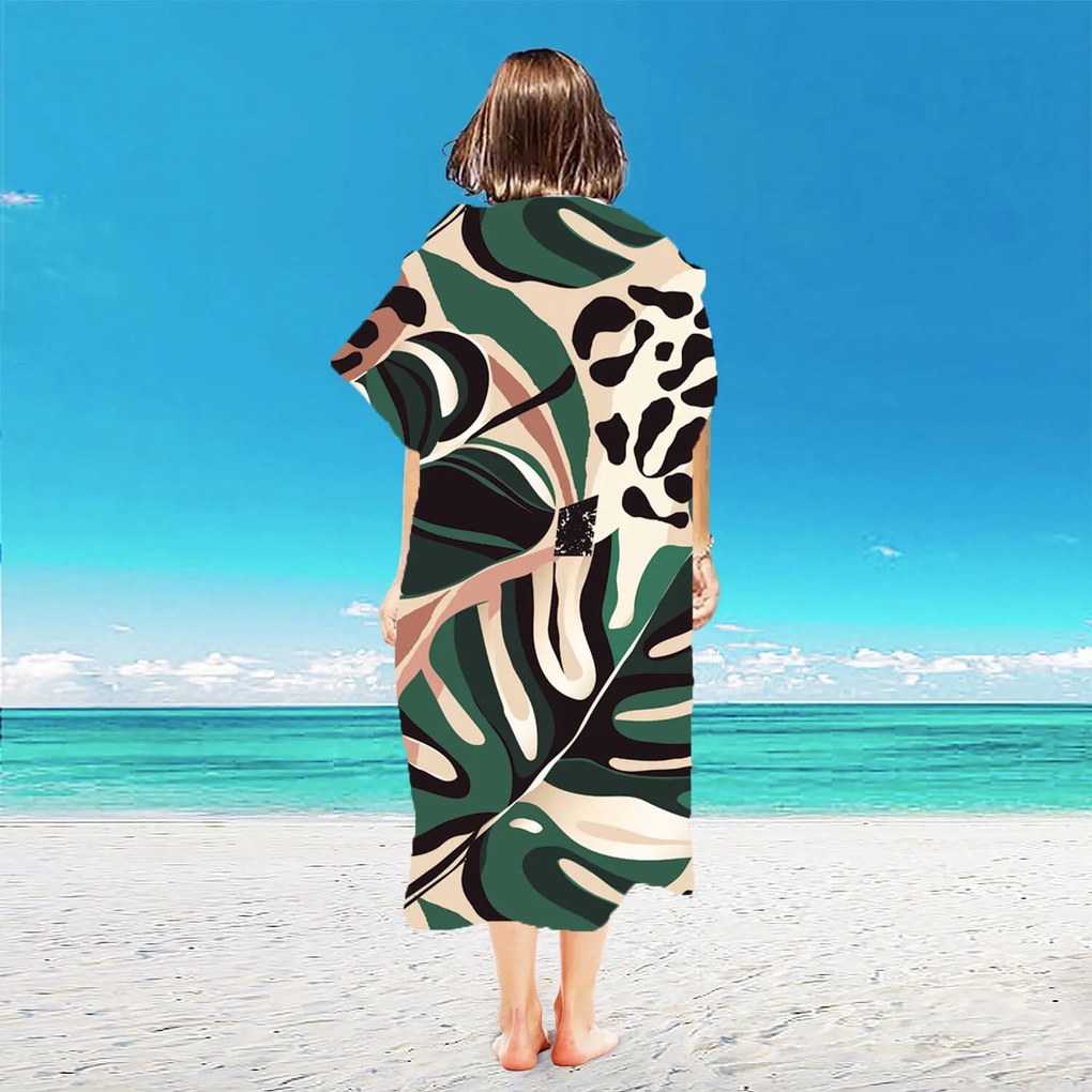 Poncho prosop de plaja SAFARI colorat 80x145 cm