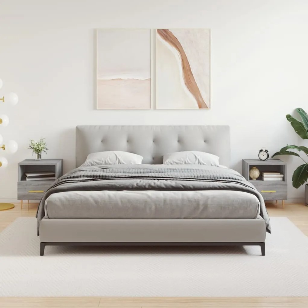 827417 vidaXL Noptiere, 2 buc., gri sonoma, 40x35x47,5 cm, lemn compozit