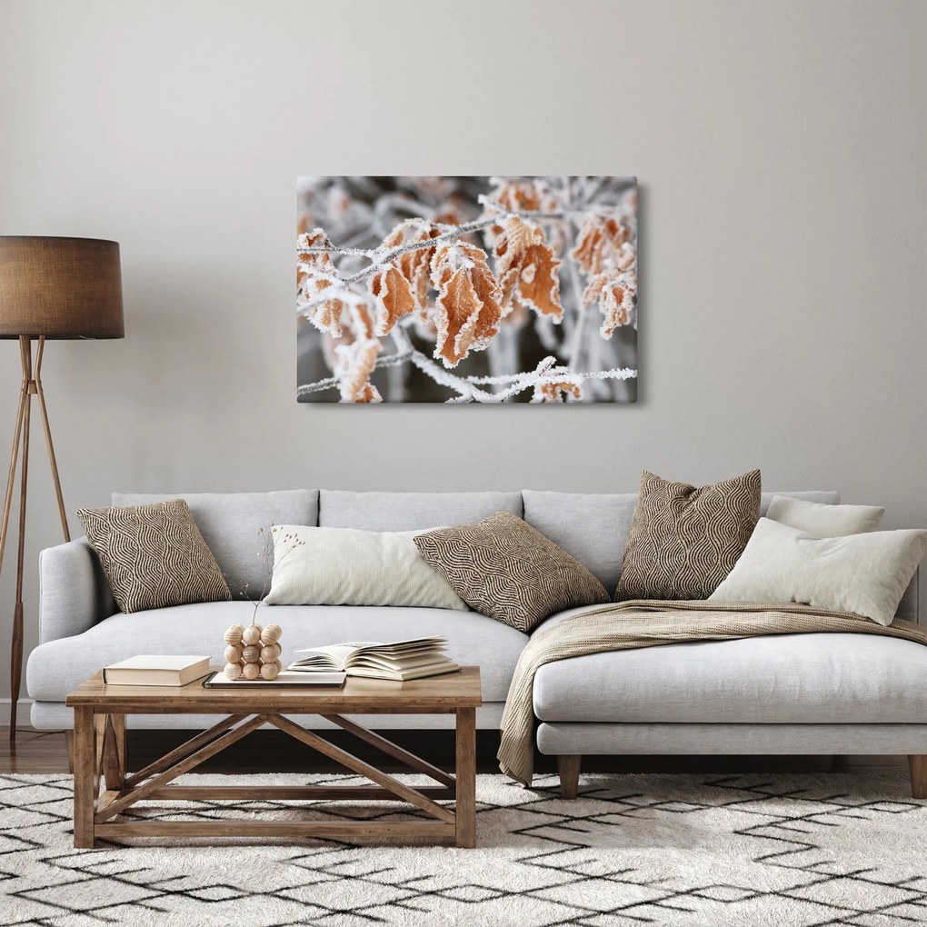 Tablou - Frunze înghețate (90x60 cm)