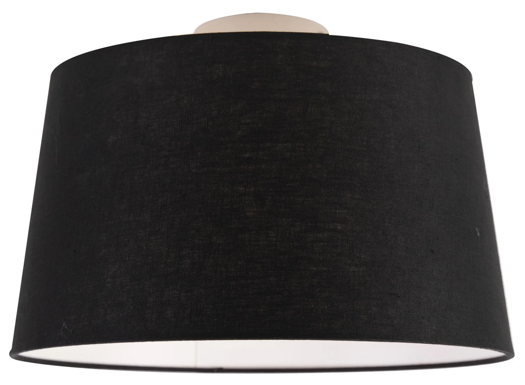 Plafoniera moderna alba cu abajur negru 35 cm - Combi
