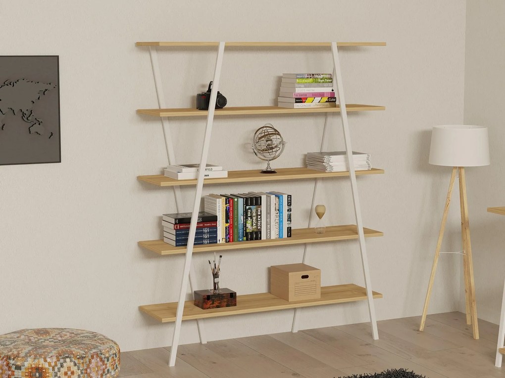 Set mobilier birou Daborotta (Stejar zafir + alb). 1107152