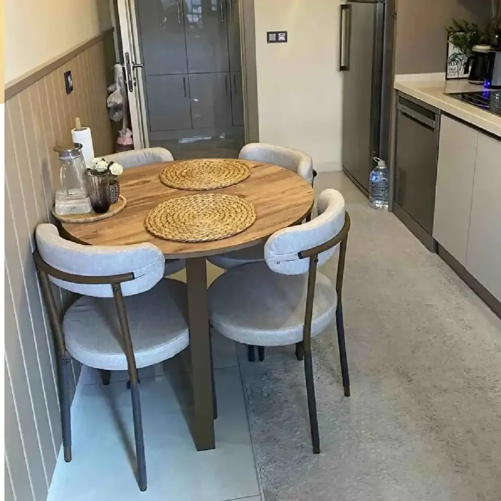 Masa bucatarie Onita rotund culoare nuc,R 90cm