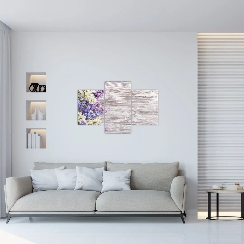Tablou - Liliac pe lemn (90x60 cm)