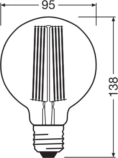 Bec LED dimabil VINTAGE FILAMENT E27/11W/230V 1800K - Osram