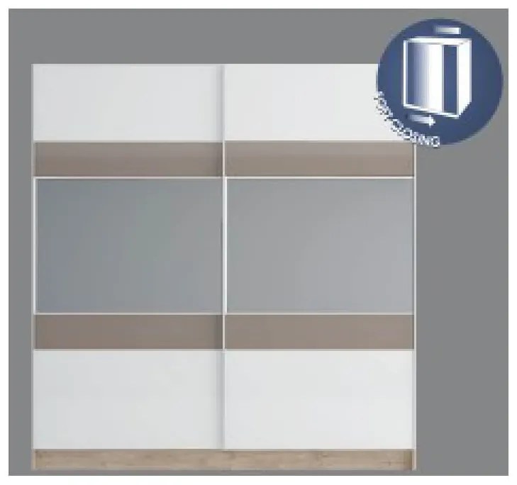 Dormitor GLOBAL100 - oak blanco/dark capucino