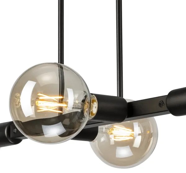 Lustră pe tijă ASTRID 4xE27/60W/230V negru