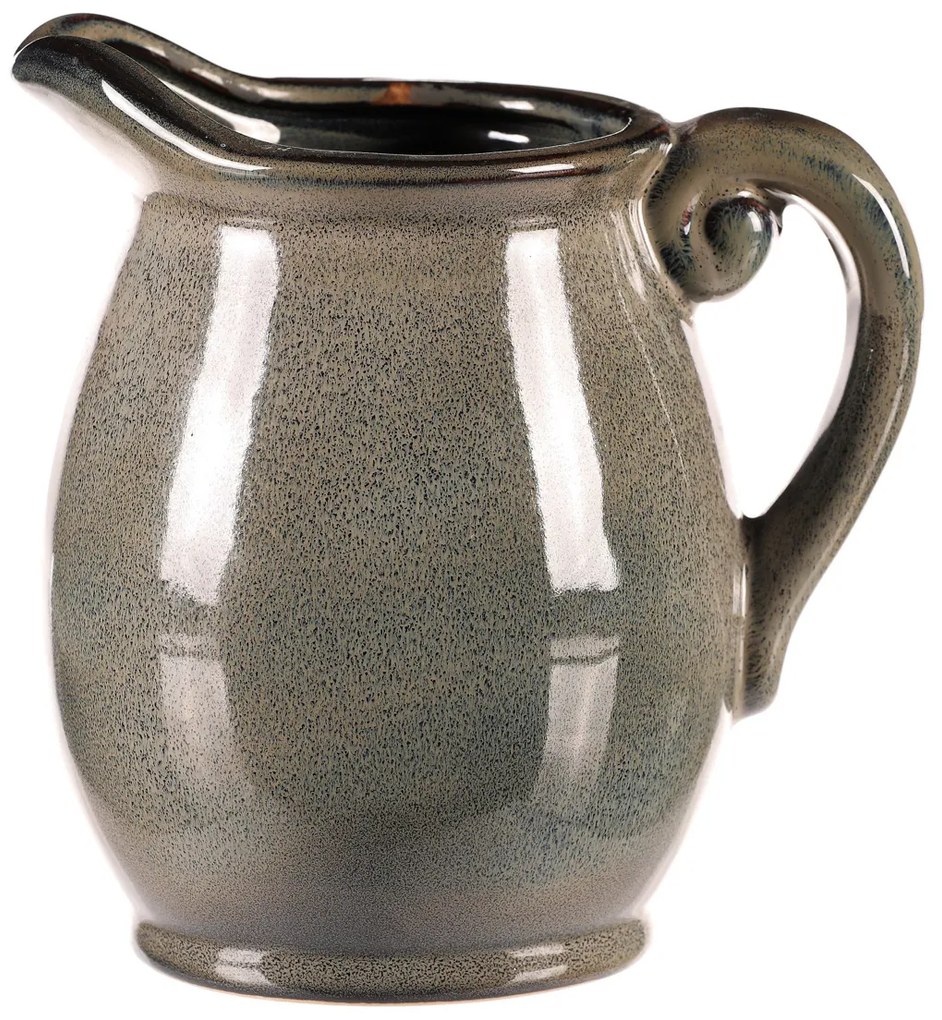 Cana de ceramică gri, 13 x 14 x 17 cm, mică, 17 cm