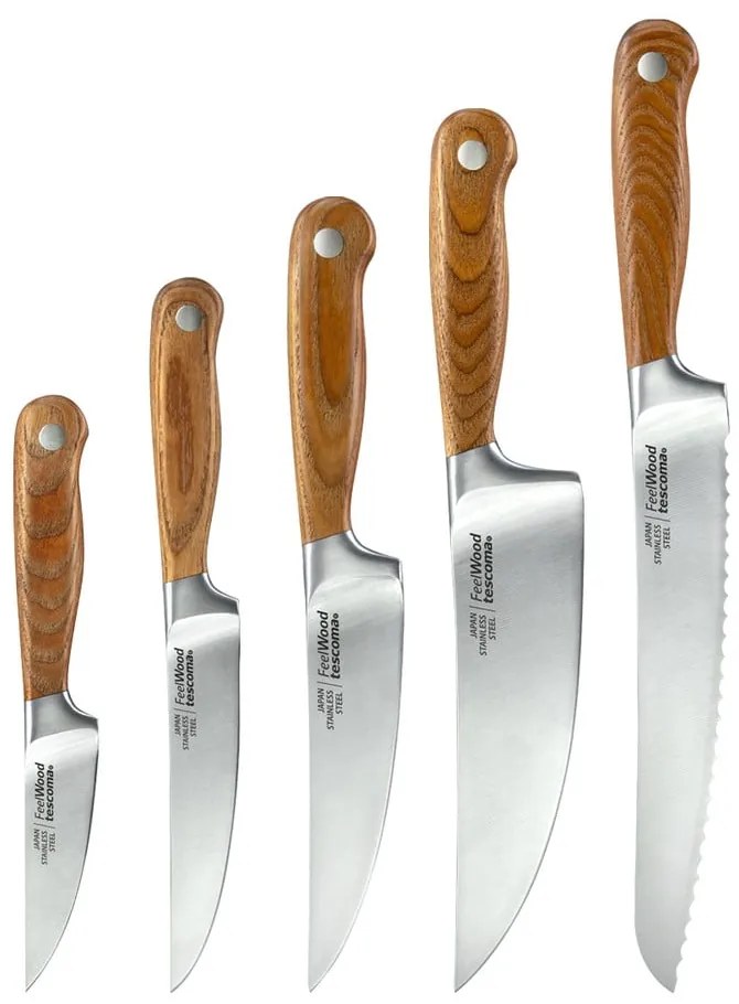 Set de cuțite cu suport 5 buc. Feelwood – Tescoma