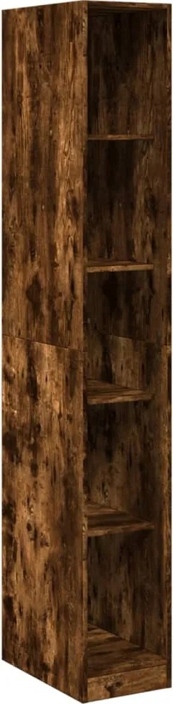 vidaXL Șifonier, stejar afumat, 30x50x200 cm, lemn prelucrat
