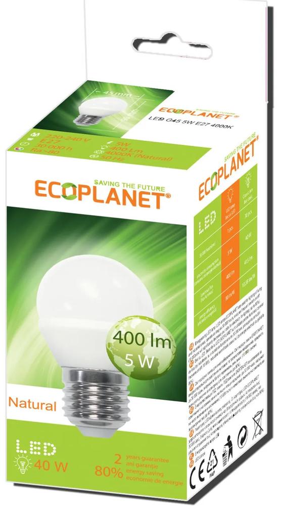 Bec Led, Ecoplanet, G45 230V 5W 4000K E27 Lumina neutra - 4000K, 1 buc