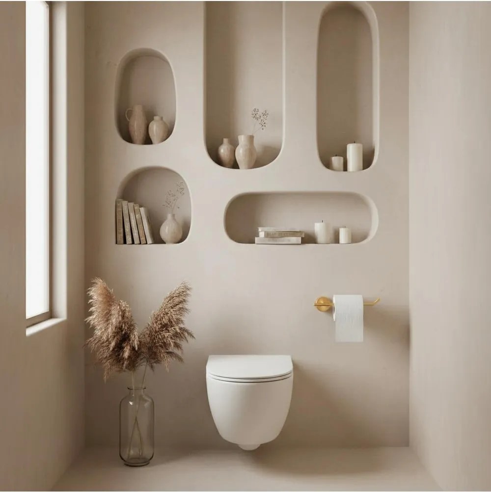 Suport hartie igienica Tomi 5809 auriu periat