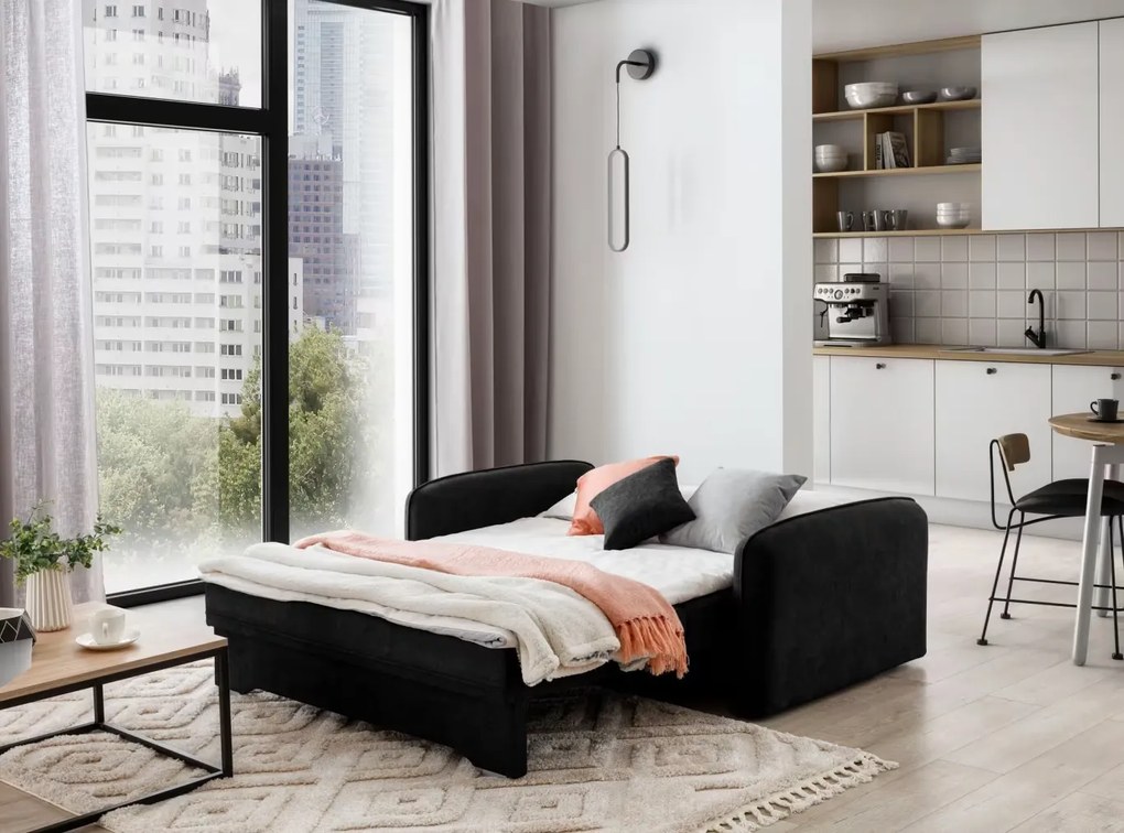 Canapea extensibila de 2 locuri LAINE, neagra