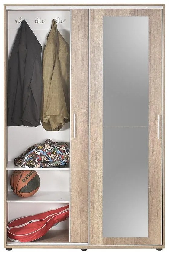 Pantofar cu cuier Adore Porto Maxi, 2 usi cu oglinda, 12 rafturi, capacitate 32 perechi incaltaminte, 120 x 187 x 38 cm