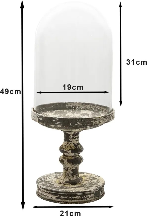 Tava din lemn, cu capac de sticla inalt, Ø21x49 cm, Bell