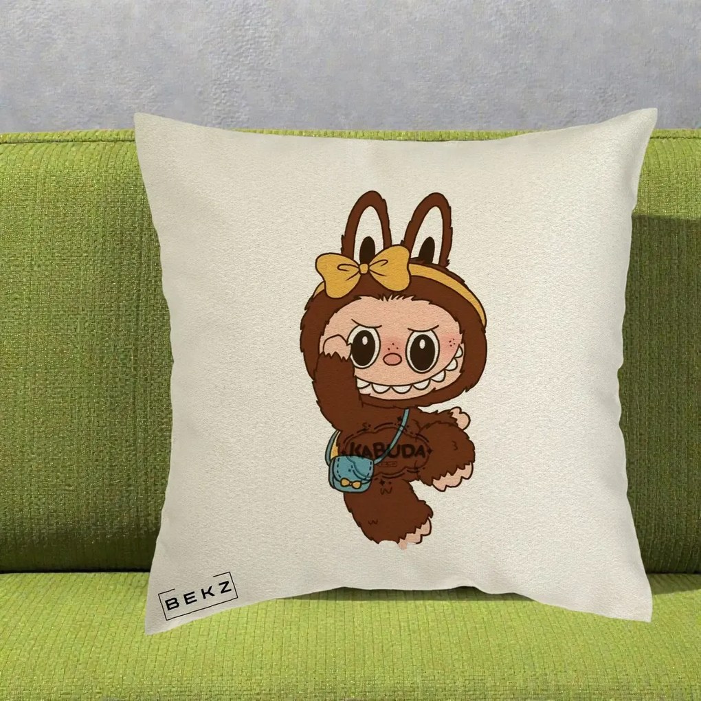 Perna Personalizata Kabuda Maro cu Funda Aurie, 40x40 cm, Ecru, Husa Detasabila, Perna Inclusa, BEKZ®