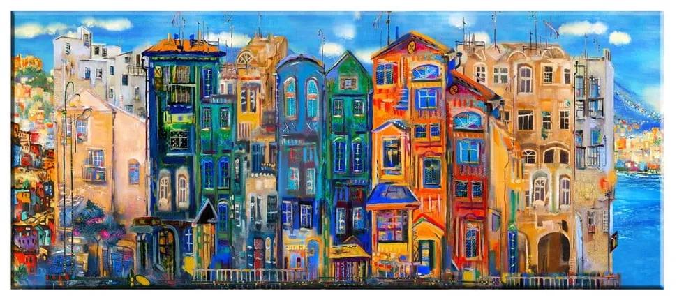 Tablou Tablo Center Colorful Houses, 140 x 60 cm