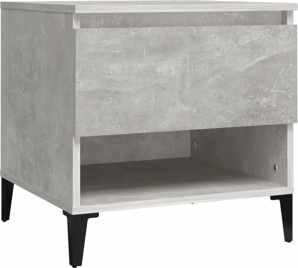 vidaXL Masă laterală, gri beton, 50x46x50 cm, lemn compozit