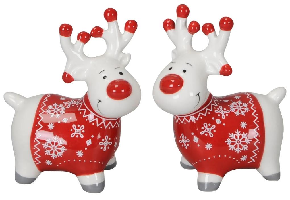 Deco Reindeer din ceramica 8 cm - modele diverse