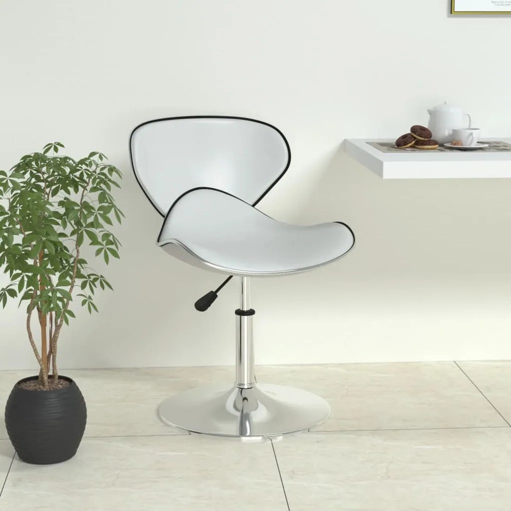 vidaXL Scaun de bar, alb, piele ecologică