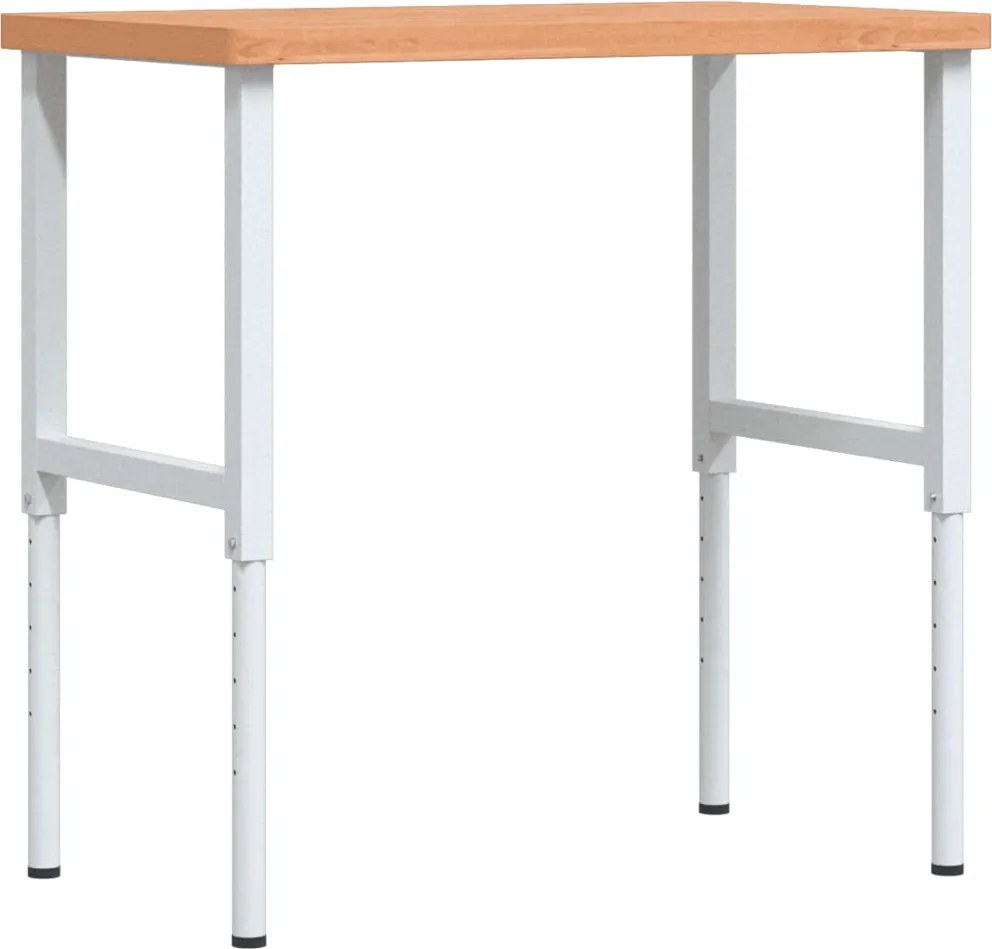 vidaXL Banc de lucru 100x60x(73-99,5) cm lemn masiv fag dreptunghiular