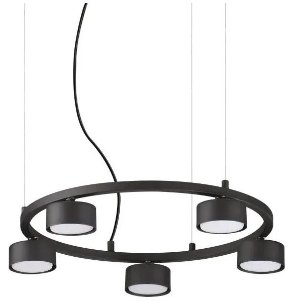 Lustră LED pe cablu Ideal Lux MINOR 5xGX53/9W/230V d. 50 cm negru