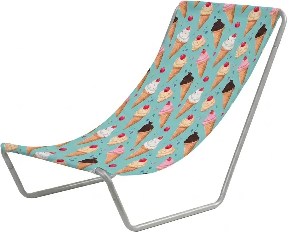 Sezlong de plaja pliabil SAND ICE CREAM, colorat