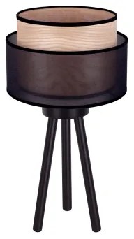 Lampă de masă WOOD Duolla BOHO 1xE27/15W/230V d. 25 cm negru/bej