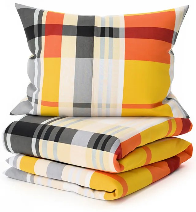 Lenjerie din bumbac Renforcé ORANGE KUBE colorat Dimensiune lenjerie de pat: 70 x 90 cm | 140 x 200 cm
