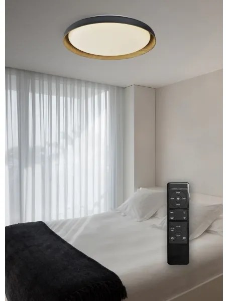 Plafonieră LED dimabilă Top Light SATELLITE LED/36W/230V 3000-6500K negru/maro + telecomandă