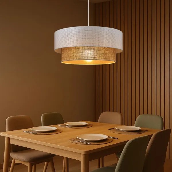 Pendul pe cablu BORHO 1xE27/60W/230V alb/iută