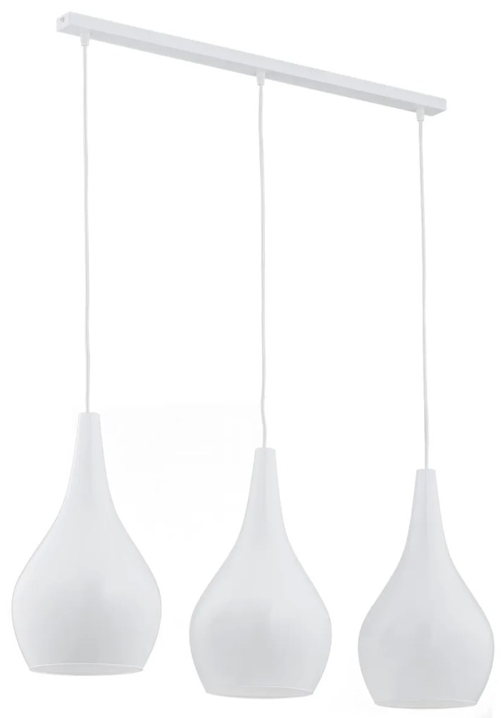 Lustra cu 3 Pendule sticla design decorativ SANTANA alba opal