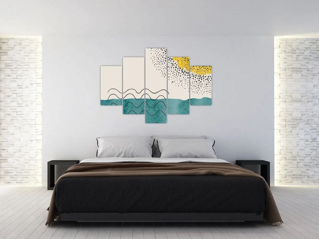 Tablou - pictură abstractă de plajă N⁰1 (150x105 cm)