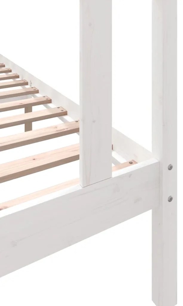 Cadru de pat Single 3FT,alb, 90x190 cm, lemn masiv de pin Alb, 90 x 190 cm