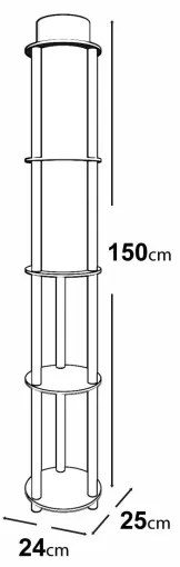 Lampadar cu polițe NOTO, 1xE27/40W/230V, maro/negru