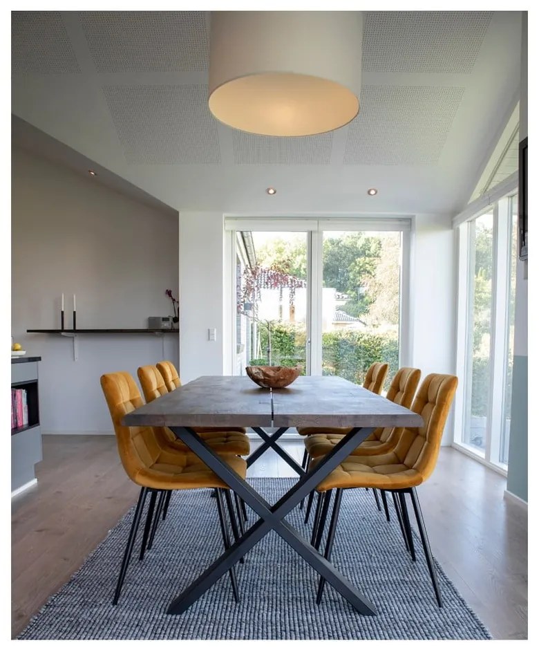 Scaune de dining galbene 2 buc. tapițate Middelfart – House Nordic